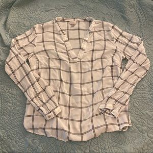 Grid Print Blouse
